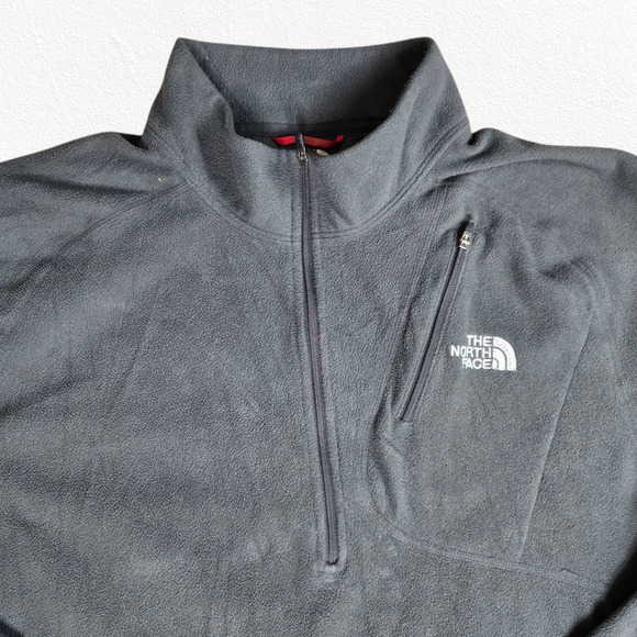 The North Face Dark Grey Quarter Zip Collared Fleece Pullover Sweater Size XL - Picture 2 of 10